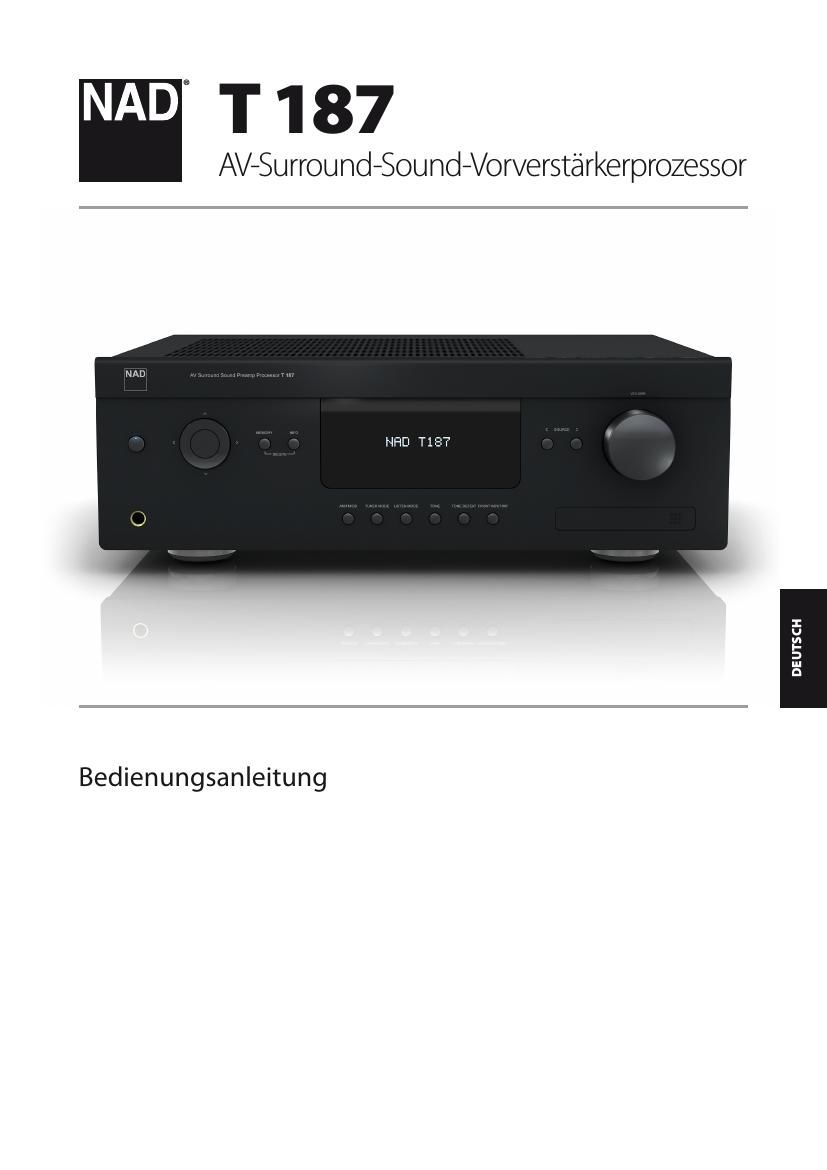 Nad T 187 AV German Owners Manual